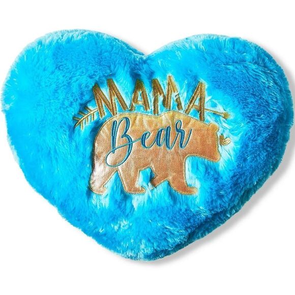 Way to Celebrate Mother’s Day Plush Blue Heart Shaped Decorative Pillow Mama B - Picture 1 of 8